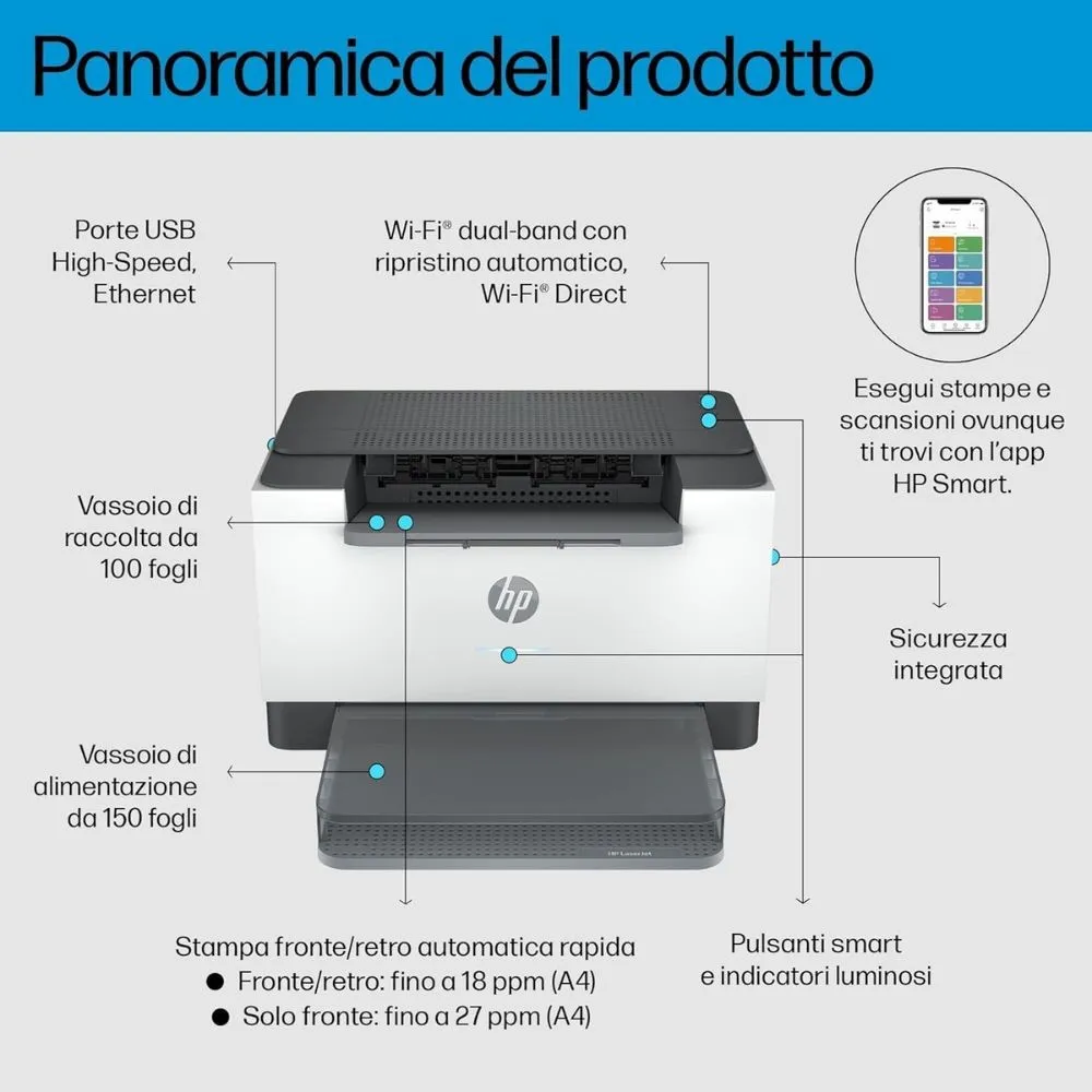 Stampante HP LaserJet M207dw Wi-Fi | TP Store